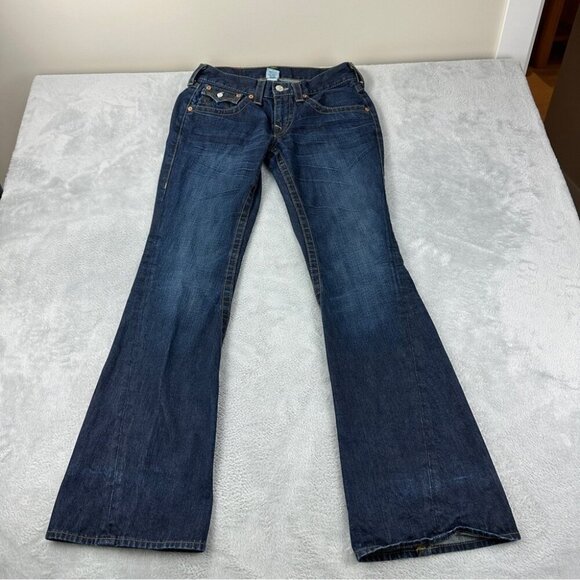Vintage True Religion Men's Size 30x33 Embroidered Flared Jeans Made in USA - Picture 2 of 13